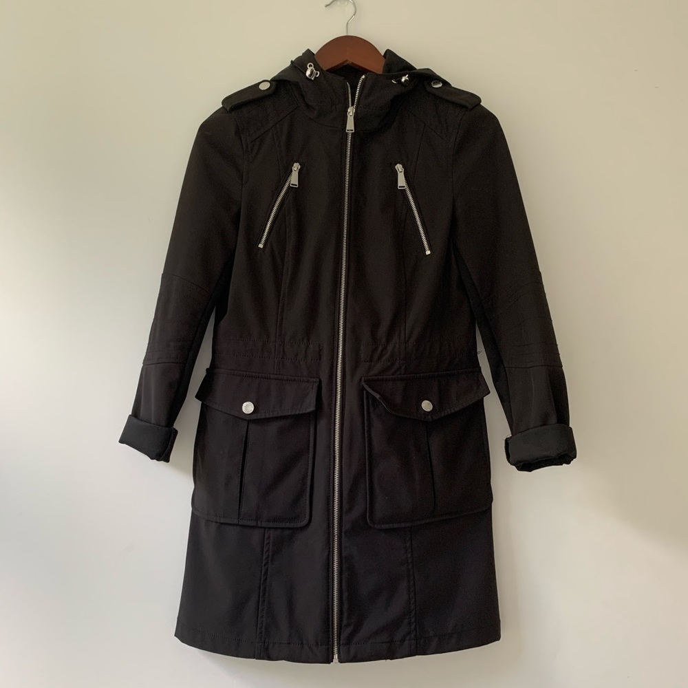 BCBGeneration Long Black Raincoat